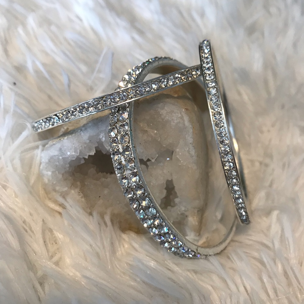 Silver Crystal Bangles - Picture 2 of 2